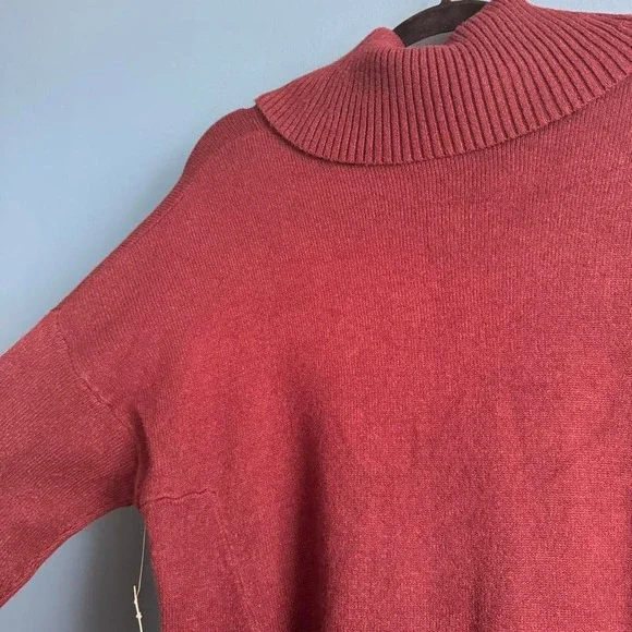 Moth Anthropologie Sweater Dress Women's Size XL NWT Burgundy Knit Turtleneck - Picture 7 of 8